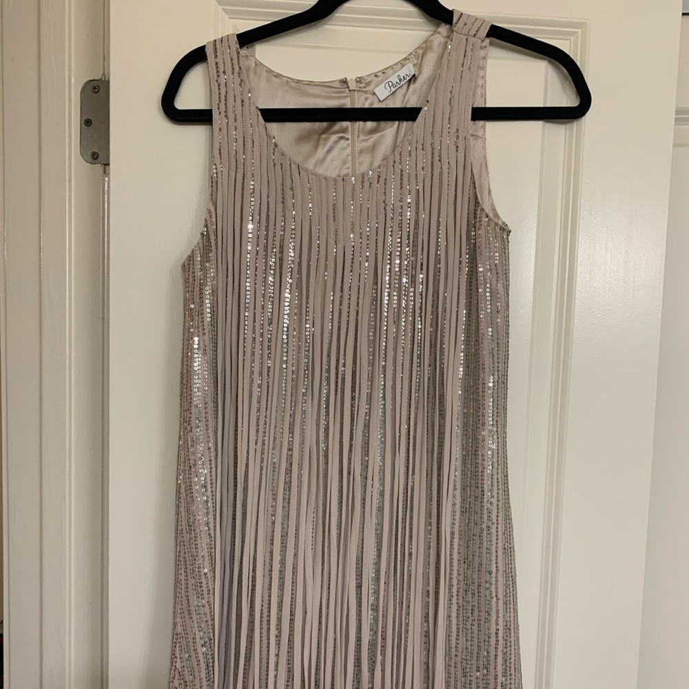 Parker sequin fringe dress